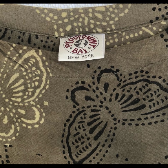 Butterfly Print Batik Rayon Maxi Sundress Medium - Picture 2 of 4